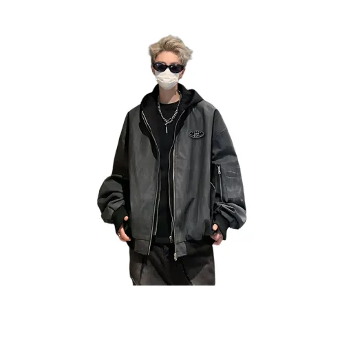 LQMVB Черный Серый Цвет Унисекс Куртки