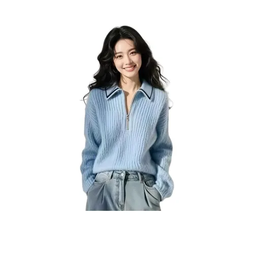 Mu Xiao Xin Синий Женский Трикотаж