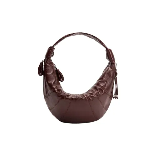 Lemaire Croissant Series Ткань Круассан Сумка Плечевая Сумка Сумка для Женщин Темный Кирпично-Красный