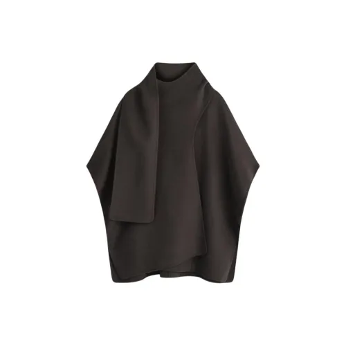 COS Мериносовая шерсть Палантины Женские Темно-коричневый