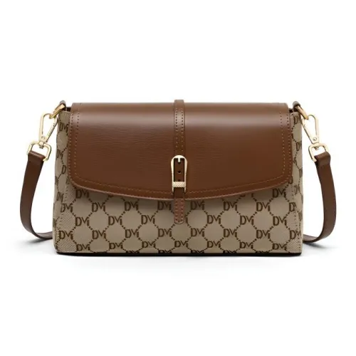 OUBOTE Ткань Сумка через плечо Стандартная Женская Кофейного цвета