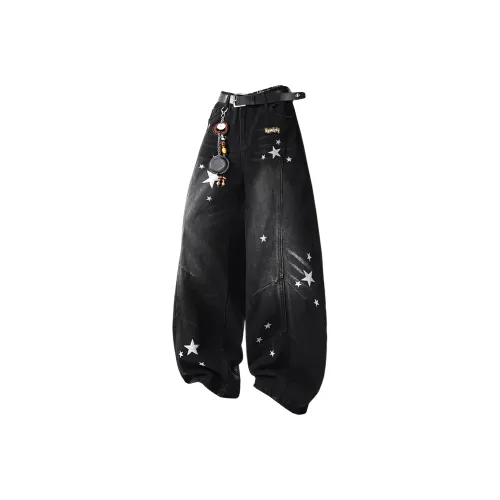 REMEFIT Черный С подарками Съемный LOGO Вышивка Булавка Унисекс Джинсы