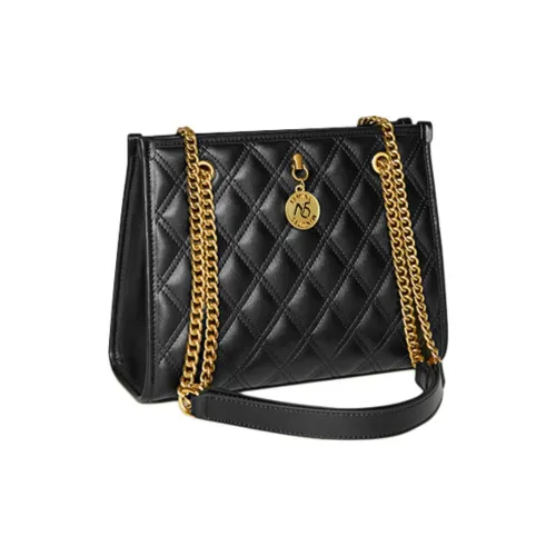 15 MINS Сумка через плечо из коровьей кожи плечевая сумка средний размер женский полночный черный экрю