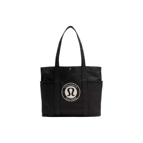 lululemon 100% хлопок Тоут Сумка Сумка для покупок Сумка на плечо Женская Черная