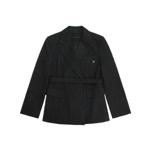 TREEMINGBIRD Belted Tailored Комплект Вверх Куртка Куртки Пальто Женские