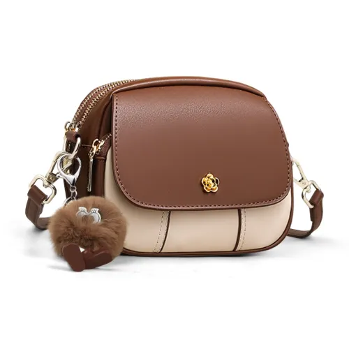 VINEY Коровья кожа Сумка через плечо Стандартная Женская Белая и Кофейная