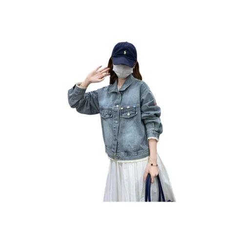 YICHEN Синий Женские Джинсовые Куртки
