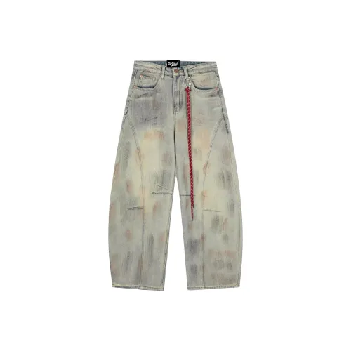 SIL VITIN Желтые Грязные Унисекс Джинсы