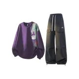 Жидкость Фиолетовый Свитшот + Черные Штаны