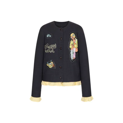 BETWEENAND Черный Серый Цвет Женский Трикотаж