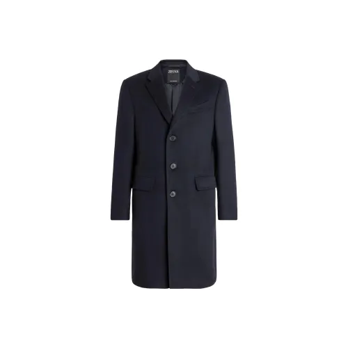 Ermenegildo Zegna Мужское пальто морского синего цвета