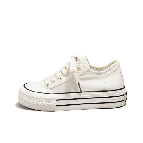 Warrior Поверхность Высота Увеличивающая Устойчивые к Износу Низкие Кеды Женские Бежевые