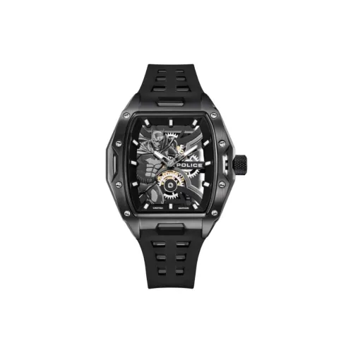 Police Men's Watches Кварцевый механизм силиконовый ремешок 44,5 мм черный циферблат