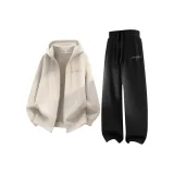 [Heavyweight Polyester-Cotton] Абрикос (B Живой Логотип на груди) + Черный (B Живой Логотип на штанах)