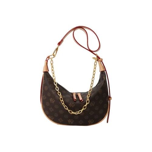 Meter Мягкий Wa Удобный Бобовый Сумка Подмышечный Сумка на плечо Маленький Коричневый