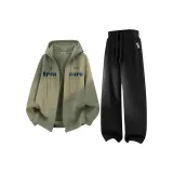 Пальма Зеленый (Большой Синий Кленовый) + Черный (Me45 Улыбка Этикетка Брюки Левый карман Этикетка)