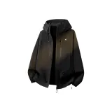 Чёрный (Ветрозащитная и водонепроницаемая лёгкая ветровка)