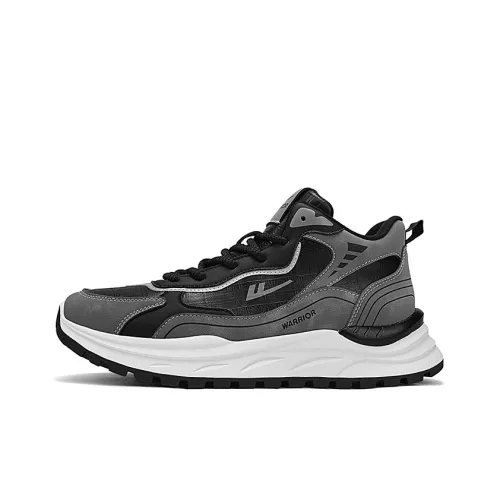 Warrior Амортизация Устойчивый к истиранию Увеличение высоты MID Топ Повседневная Беговая обувь Мужская Черный Серый