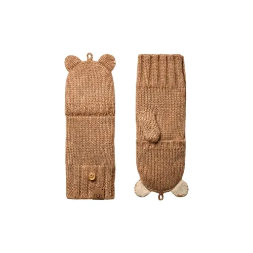 UGG Модакрил Вязаные Перчатки Детские Коричневые