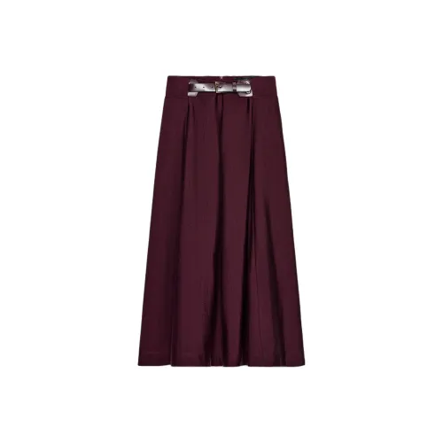 ZARA Баклажаново-фиолетовый Женские Повседневные Длинные Юбки