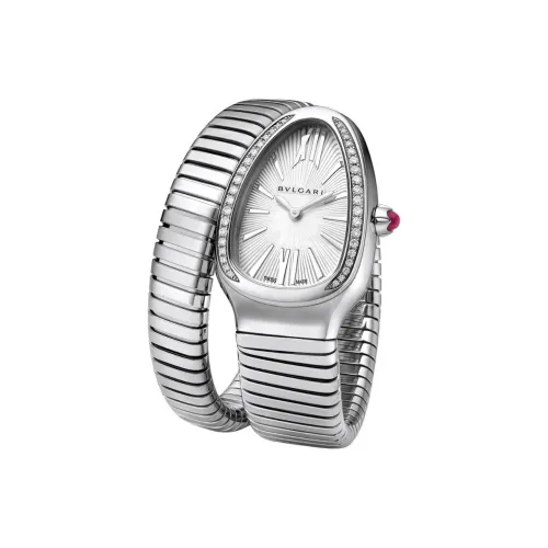 BVLGARI Serpenti Series Женские часы Кварцевый механизм Ремешок из нержавеющей стали 35 мм Серебристый циферблат