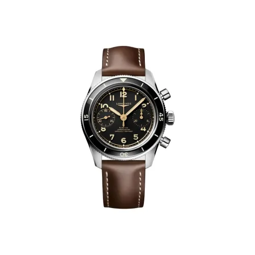 Longines Spirit Collection Мужские часы Механизм с ручным заводом Циферблат 39,5 мм Черный