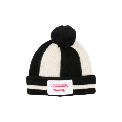CHARLES JEFFREY Ткань Шапка-бини Мужская Черная Белая