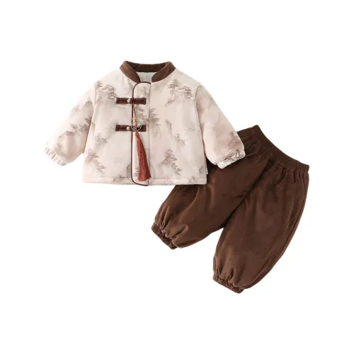 XiaoJinBu Светло-коричневый Малыш Повседневная Спортивная Одежда