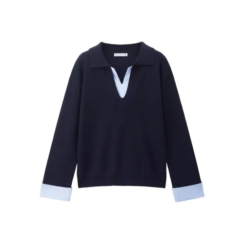 Giordano 06 Темно-синий и Светло-синий Женский Трикотаж