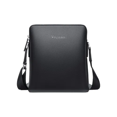 Сумка через плечо PLAYBOY Collaboration из коровьей кожи плечевая сумка средний размер классический черный модный синий