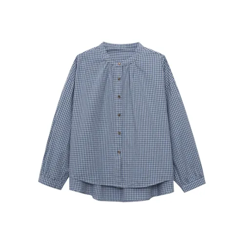 CHARM PICK Синие Клетчатые Женские Рубашки