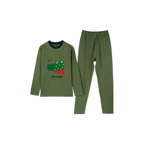 Cotton Gene Темно-зеленый Динозавр Унисекс Термокомплекты