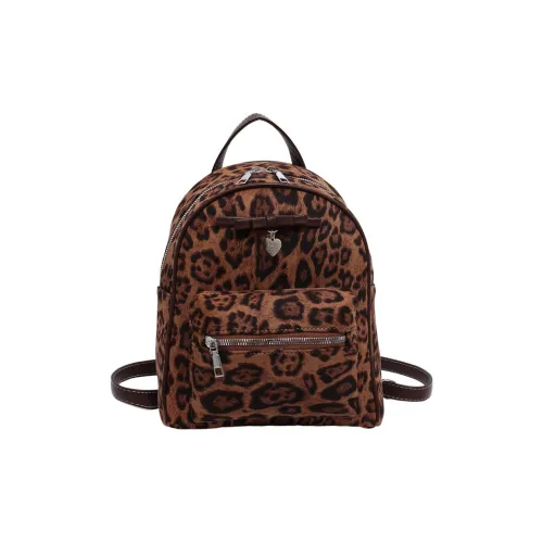 YTARA ПУ (полиуретан) Рюкзак Женские Леопардовый принт Кофейный