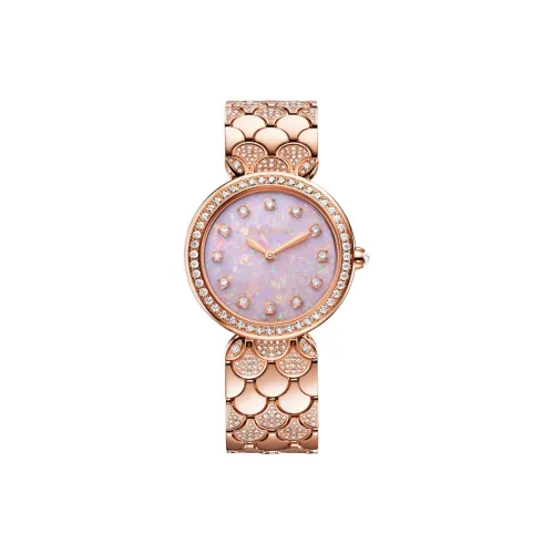 BVLGARI DIVAS’ DREAM Часы Браслет С Бриллиантами Классической Огранки, Циферблат Из Розового Опала
