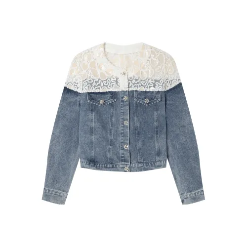 LOUISY AO Синий Абрикос Женские Джинсовые Куртки
