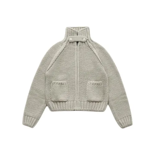 The Barnnet FW25 Eight Молоко Мыло ZIP UP KNIT Кардиган_GREY Трикотаж Женские