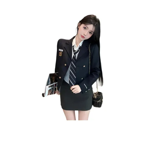 SNZX Одежда Комплект Пальто+Рубашка+Галстук+Юбка Женская Униформа