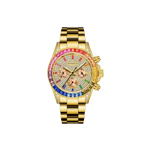 ROERDUM Механический механизм ремешок из нержавеющей стали мужские часы золотой циферблат