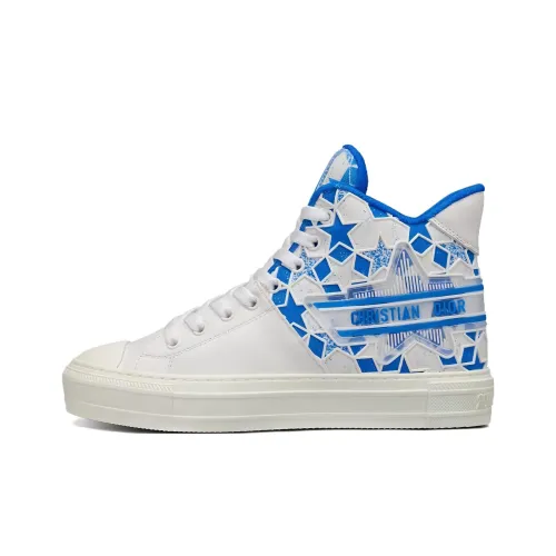 DIOR Walk'n'Dior Платформа Высокие Топы Стильные Скейтбординги Женские Ярко-Синий