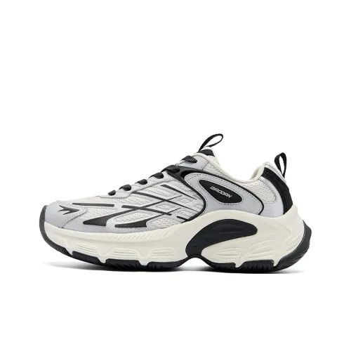 QIAODAN Амортизаторы Slip-resistant Дышащий Низкий Топ Повседневная обувь Мужская Серебристо-серый