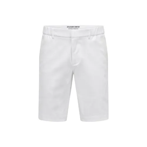 Hugo Boss Slim Fit Regular Stepped Шов Шорты из Смеси Хлопка Casual Мужские Белые
