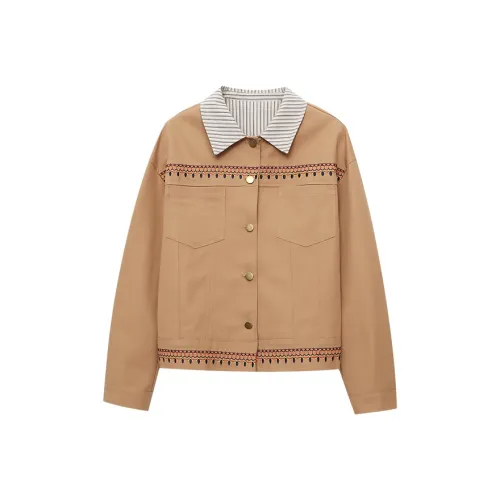 CHARM PICK Хаки Женское Короткое Пальто