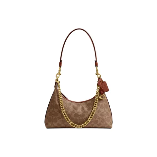 COACH Juliet Покрытый холст Сумка на плечо Средний Женский Коричневый