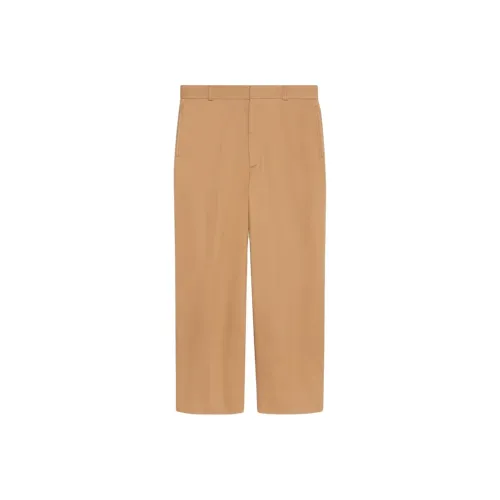 GUCCI Хлопок Drill Trousers Повседневные брюки Мужские Светло-коричневые