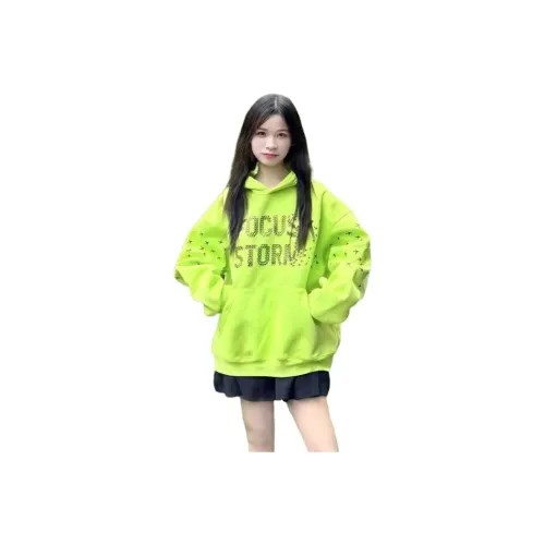 PZHK Неоновый зеленый флис с подкладкой женские свитшоты