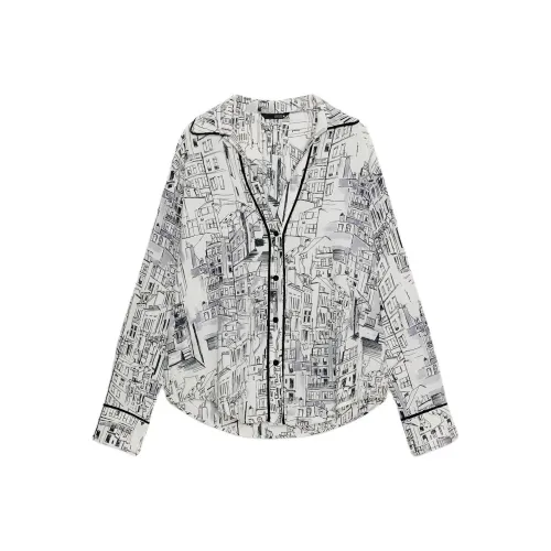 ZARA Телесный Черный Женские Рубашки