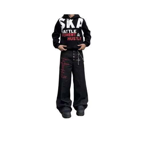 QEWBG Черный Унисекс Джинсы