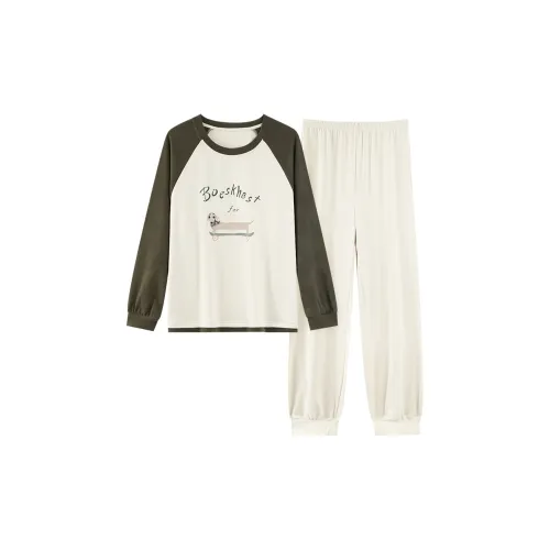 MADALLO Темно-зеленый женский пижамный комплект
