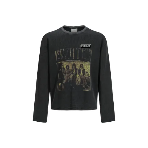 RVANGUARD Выстиранный Черный Унисекс T-рубашки