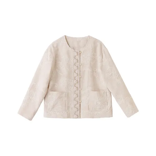 Devanro Экрю Женское Короткое Пальто